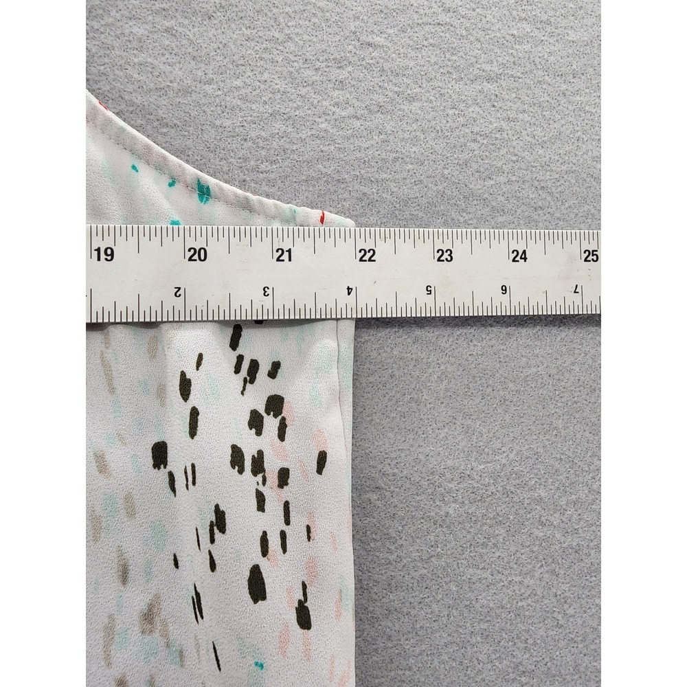 Apt. 9 Women Large White Abstract Print Sleeveless Quarter Zip High Low Blouse - Picture 12 of 14